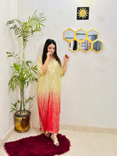 Complete look of BEBANO’s Shahi Rangrez – two-tone moonlight kaftan paired with matching inner and trouser, perfect for festive wear.